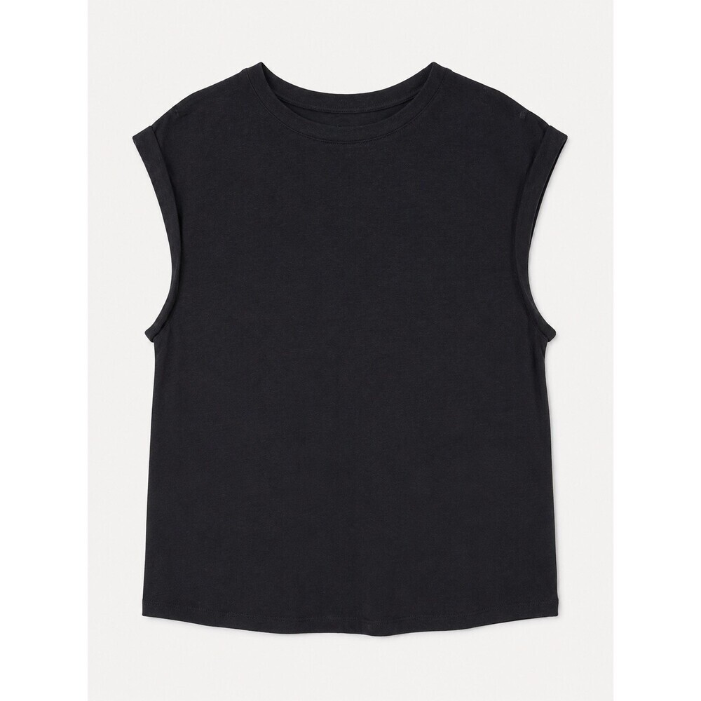Gap Linen Blend Muscle Tank Women size XXL Black Linen Slub Knit Sleeveless top